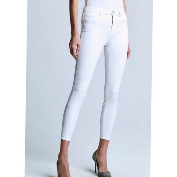 NWT L'AGENCE White Margot High Rise Skinny Jean in Blanc Coated - Size 27 - Picture 10 of 14